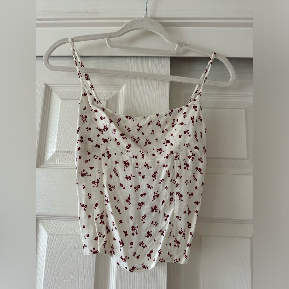 Reformation White, Floral Tank | Size XS
